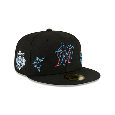 Miami Marlins Gorra | New Era MLB Multi 59fifty Fitted Cap Mexico - Negros